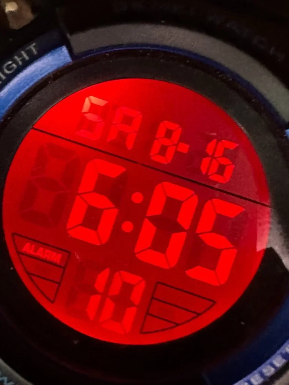 Skmei Digital Watch Men Black Blue Round 43MM Backlight New Battery
